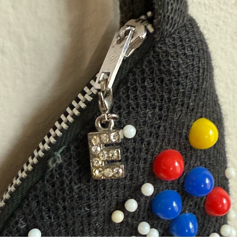 Beaded Fringe Bag Black Colorful Beads Vintage Vibes 60s 70s Boho-Inspired - Picture 3 of 9